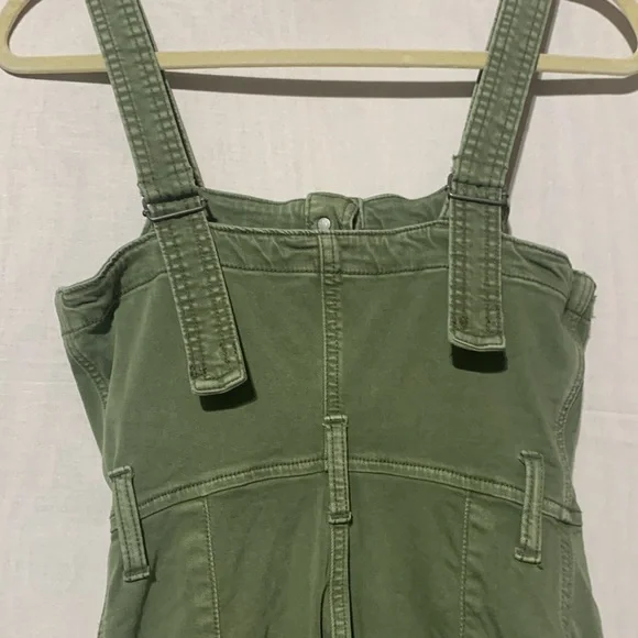 American Eagle Green Button Down Denim Mini Dress - Picture 6 of 8